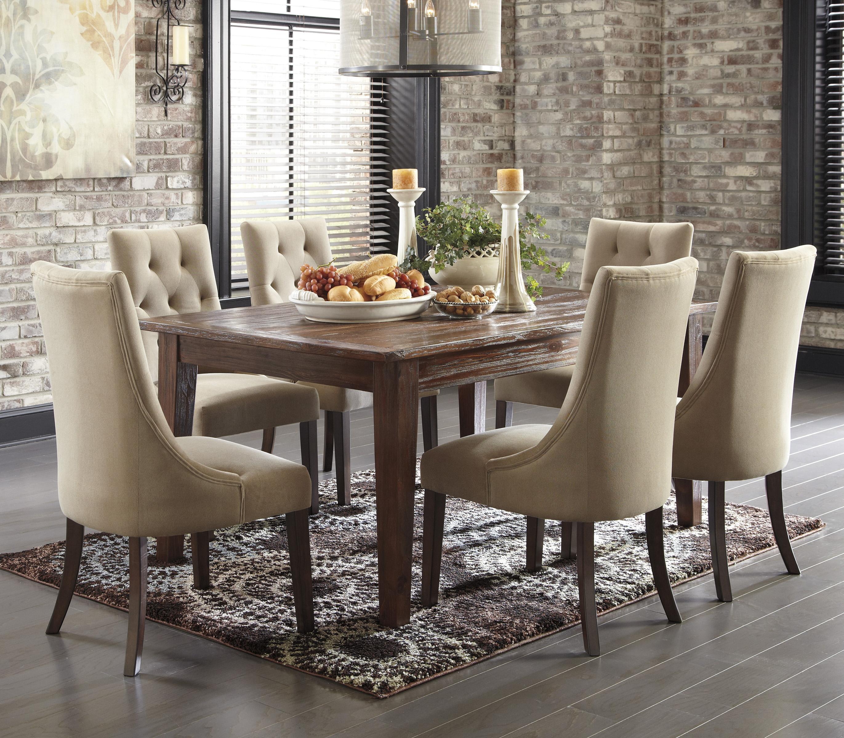 Signature Design by Ashley Mestler 7Piece Dining Set with Upholstered